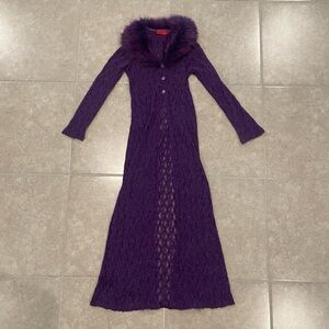 Vampy whimsygoth faux fur purple cardigan 
Size small
